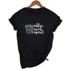 T-shirt Femme Café Enseigner Répéter Imprimer Enseignant À Manches Courtes Harajuku T-shirts Graphiques Femmes O-cou T-shirt Décontracté Camisetas Mujer Mode