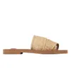 Toppkvinnor Woody Mules tofflor Designer Canvas Cross Woven Sandaler Summer Outdoor Peep Toe Casual Slipper Letter Stylist Shoes Gummi Slides Lettering Fabric