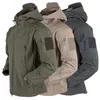 Tactical Jacket Men Military Combat Soft Shell Army Jackets Techwear Windproof Waterproof Breathable Fleece Thermal Hooded Coats 220406