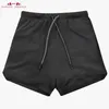 Mäns Running Shorts Mens 2 i 1 Sport Male Double-Deck Snabbtorkande män Jogging Gym Tillbehör