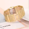 Wristwatches Luxury Women Golden Steel Bracelet Watch Ladies Fashion Rhinestone Dress Female Casual Clock Relogio Feminino Hect22