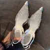 Rene Caovilla mönster toppkvalitativ ny cleo crystal-embelled pvc pumpar skor spol klackar sandaler för kvinnor lyxdesigner klänning sko kväll 4qgi