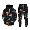 Tracki męskie Ah Yuan Hip Hop 3D Cartoon Cartoon Printed Spods Cool Suit Men/Women 2pcs Trening odzież sportowy