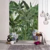 Tropikal Bitkiler Palmiye Yaprak Çiçekleri Boho Dekor Goblen Hippi Velvet Plaj Mat Ev Halı Duvar Asma Desen J220804