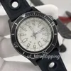 Drop - Mechanical Watch Mens Watches 46mm Large White Dial Rubber Strap Rotatable Bezel Fashion Wristwatch1893