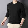 COODRONY T-shirt a maniche lunghe con o-collo in colore puro Uomo Marchio di abbigliamento Autunno Inverno Stile basic T-shirt morbida casual Homme Top Z5117 T220808