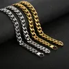 11mm Wide Large Silver/ Gold Stainelss Steel Curb Link Chain Mens Fashion Necklace for Holiday Gifts 18-24 Inch