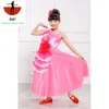 Stage Wear Gypsy Girls Corrida spagnola Flamenco Gonne Abiti da danza del ventre per bambini Abito lungo Petalo di peonia Costumi DL5148