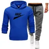 2022 Höst Vinter Tracksuiter Märke Män Kvinnor Hooded Sweatshirt Svok Bomull Par Jogging Sweatshirts Oversized Streetwear