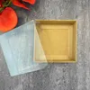 Kraft Gift Box Clear Transparent Lid Christmas Cookie Cake Candy Party Wedding Packaging Clothes Cardboard DIY Boxes For Guests 220527