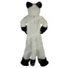 Halloween White Long Fur Husky Fox Dog Mascot Costume Cartoon Anime theme character Adults Size Christmas Carnival Birthday Party Outdoor Outfit