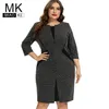 Autumn dames plus size vintage jurk mode dames elegante jurken 4xl 5xl 6xl 210401