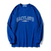 Moishe Tide American Alphabet Embroidery Klein Blue Sweater Men's Loose Insヒップホップカップルジャケット