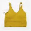 Tenue de yoga Lu Align soutien-gorge d'entraînement femme haut court Fitness vêtements de sport femme Gym U survêtement sport course gilet haut Impact BrasYoga