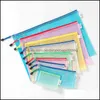 Filing Supplies Products Office School Business Industrial 10Pcs Portable Thickened File Folder Organizer Bag Mesh Zipper Transparent File