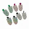 Bengelen kroonluchter klassieke luipaard roze zwart wit groen kleurrijke sieraden acryl drop oorbellen voor vrouwen mode -accessoires