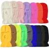 Cycling Caps & Masks Full Face Cover 3-hole Balaclava Windproof Knit Hat CS Beanies Cap Party Ski Mask Winter Warm Headgear