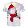 남자 티셔츠 재미있는 크리스마스 티셔츠 애니메이션 셔츠 3D 프린팅 남자 펑크 파티 해피 의류 어린이 만화 티셔츠 맨스