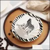 Kubki Drinkware Kitchen Bard Strona główna Ogród Prosty sztuka luksusowa kości Chiny Zebra Elk Coffee Cup and Breaks Zestaw ceramiczny DHVSF