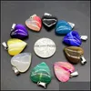 매력 20mm astorded Stripe agate heart stone 펜던트 귀걸이 목걸이 보석 제조 드롭 배달 2021 발견 com ffshop2001 dhfhk