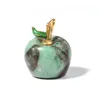 Feliz estátua de maçã esculpida encantos de estátua com liga de folhas de folhas de folhas Colar de cristal de pedra Presentes de Natal artesanato artesanal pendnat para jóias fazendo 13,5*18,5mm