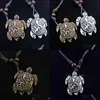 Anhänger Halsketten Schildkröte Halskette Tribal Imitation Yak Knochen Weiß Braun Geschnitzte Charms Anhänger Amet Vintage Geschenk Segen Ffshop2001 Dhpx6