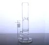 11 Inç Nargile Cam Su Bong Bubbler Sigara Boru Ile Çift Petek Diski Ile Kuru Herb YQ-60 Yeşil, Mavi, Pembe, Temizle