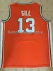 Xflsp 5 DERON WILLIAMS 13 Kendall GILL Illinois FIGHTING ILLINI Maillot de basket-ball Orange Blanc Maillot de broderie pour hommes