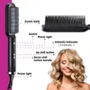Hair Straightener Brush 2 In 1 Ionic Straightening Brush With 3 Heat Levels Fast Ceramic Heating Anti-Scald Straightening Comb 220623