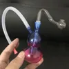 1 pz mini vetro narghilè bruciatore a nafta bong Spiral Recycler Dab oil Rigs Tubo 10mm Joint Water Bong con Banger e tubo flessibile