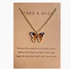 Collier pendentif papillon mignon pour femmes, couleur dorée, bijoux cadeaux GC958