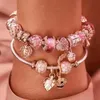 2022 Новый шарм браслет Daisy Dolphin Pendant European Beads Beads Hot Air Bears Beads Open Culf Bangle подходит