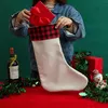 Sublimation Weihnachtssocke Festliche Kinder Weiß Blanko DIY hochwertiges Geschenk 5 Farben Süßigkeitentüten Baumanhänger