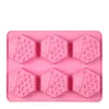 Stampi per sapone in silicone a forma di ape 3D Stampo in silicone a nido d'ape esagonale per torta al cioccolato in gelatina Vassoio per cubetti di ghiaccio