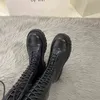 2022 Nya lår höga stövlar mode kvinnliga Knight Knee-High Boots Chunky Leather Women's Shoes Winter Long Boots Woman Y220817