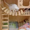 Muebles de gato rascadores de madera puente de gato escalera montada en la pared sisal sise pasos de pared de gato gatito rascador escalador post juguetes gatito de bricolaje muebles 230206