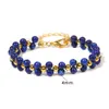Perles Brins Pierre Naturelle Améthystes Lapis Lazuli Perles Bracelet 4mm Ronde Quartz Gem Yoga Pour Femmes Hommes Énergie Bijoux Lars22