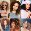 8 inç Tutku Twist Saç Kısa Marlybob Tığ işi Sentetik Ombre Örgü Saç Uzantıları Küçük Afro Kinky Kıvırcık Twist Örgü LS05