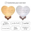 Drop Customized 3D Heart Night Light USB DIY Moon Night Lamp For Wedding Christmas Gift Text & Po 220623