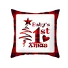 Kussen/decoratief kussen Merry Christmas Home Decor kussen Cushion Cover Santa Elk Red Car Letter Gedrukte kussensloop Plaid Festival Decorationscus