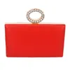 Evening Bags Fashion Wine Color Ring Clutch Bag Wedding Purse Female Party Day Clutches HandbagsEvening