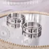 Fidget -ringen voor angst roestvrijstalen spinner ring anti -angst draaiende coole stress die vrouwen verlicht