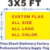 Bandeira personalizada 90x150cm 3x5ft 120g 100d Qualidade de poliéster All Color 60x90 21x14cm Banner D220704