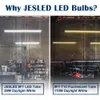 US Stock T8 LED -rörljus 8ft dubbel rad enkelstift FA8 fluorescerande lampor 50w dagsljus vitt frostat täckbutik kontor garage belysning