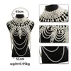 Retro advanced Pearls Crystal Body Jewelry Chain Sexyhandmade beaded Women Bridal wedding dress large necklace jewelry Accessor 228657591