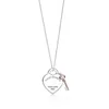 أزياء يرجى العودة إلى New York Heart Key Necklace Original 925 Silver Love Netlaces Charm Women Diy Charm Jewelry Gift Chain