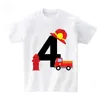 T-shirts Garçons/Filles Numéros D'anniversaire Heureux Enfant T-Shirt Pour Enfants Garçons T-shirt Blanc Bébé Filles Top PrincessT-shirts