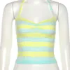 Forefair Verão Mulheres Crop Top Halter Pescoço Atadura Backless Off Sleeveless Sleeveless Beach Beach Knit Sexy Tank Top 220407