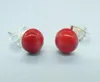 Stud Pretty Coral Earrings Red Sea Ball Studs italienska smycken Coworker Gift Tiny Simple Jewelrystud Farl22