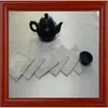 Ensemble de dessous de verre carrés brodés de style chinois, Vintage, Table à manger, tapis de tasse joyeux, napperon en coton et lin, 6 pièces, tampons à café et à thé